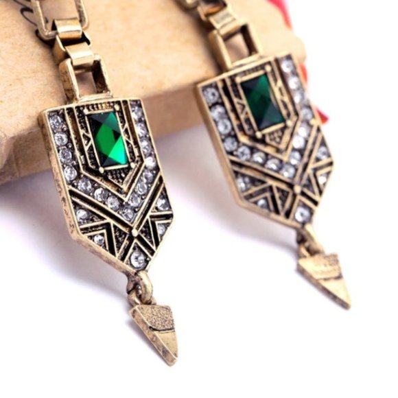 Two Tones Vintage Gold Earrings - Picture 2 of 6